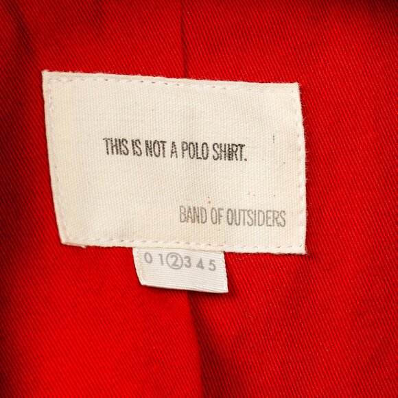 Band of Outsiders Red Cotton-Twill Tailored Blazer - Picture 4 of 9